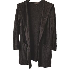 Barefoot Dreams Cozychic Lite Relaxed Hooded Cardi With Pockets Brown Size S